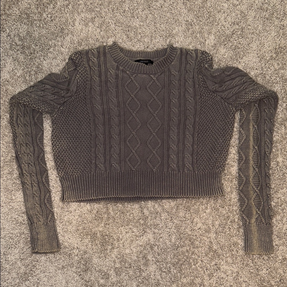 Forever 21 Charcoal Cable Knit Sweater